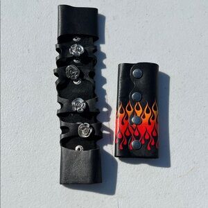 2 leather Pony Tail wraps